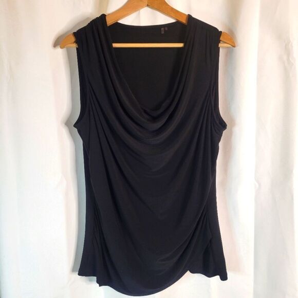 Black Draping Surplus Stretchy Top - Picture 1 of 10